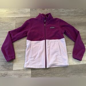 Girls Purple Zip Up Columbia Fleece - Medium